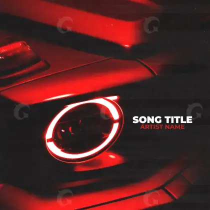 Готовая обложка для трека «Red Car»: автомобиль; палитра — красная