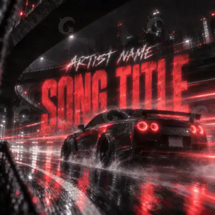 Music cover artwork “Red Car”: car and road, red tones