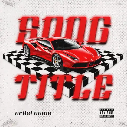 Arte de portada musical «Red Car»: coche; color rojo