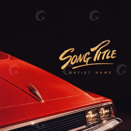 Готовая обложка для трека «Red Car»: автомобиль; палитра — красная