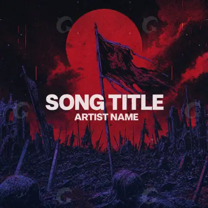 Arte de portada musical «Red Circle»: círculo y nube; color rojo