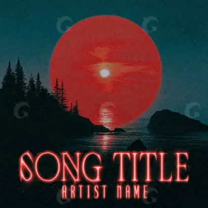 Premade cover art “Red Circle”: circle and tree, red tones