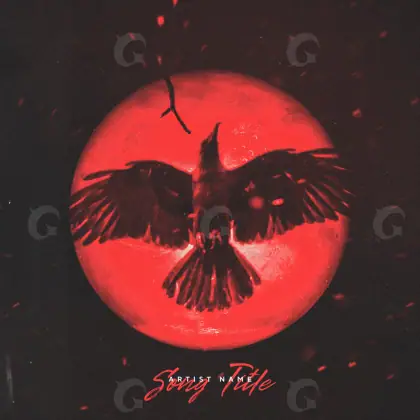 Arte de portada musical «Red Circle»: círculo y silueta; color rojo