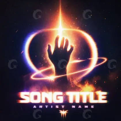 Arte de portada musical «Red Circle»: círculo y silueta; color rojo
