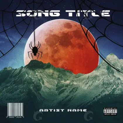 Album cover art “Red Circle”: circle and mountain, red tones