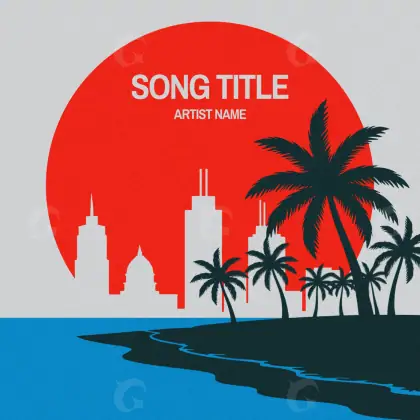 Portada para canción «Red City»: ciudad y edificio; color rojo