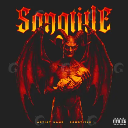 Arte de portada musical «Red Demon»: demonio; color rojo