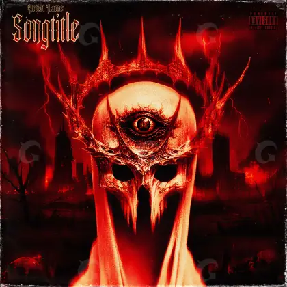 Premade cover art “Red Eyes”: eyes and fire, red tones