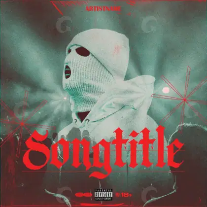 Album cover art “Red Face”: face and mask, red tones