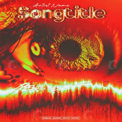 Portada para canción «Red Face»: rostro y ojos; color rojo