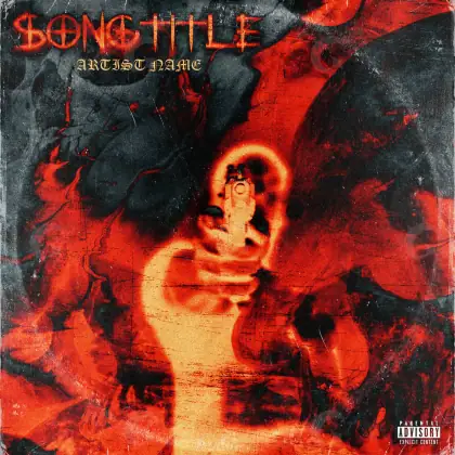 Album cover art “Red Face”: face and eyes, red tones