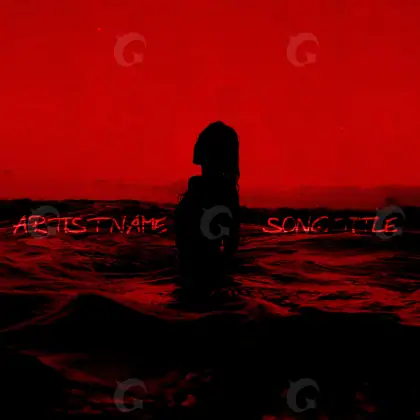 Готовая обложка для трека «Red Figure»: фигура; палитра — красная