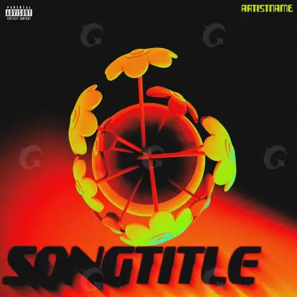 Music cover artwork “Red Fire”: fire and flower, red tones