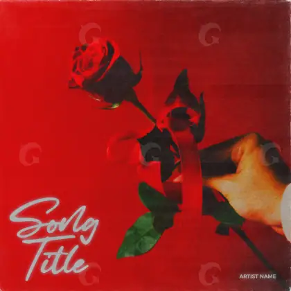 Portada para canción «Red Hand»: mano y rosa; color rojo