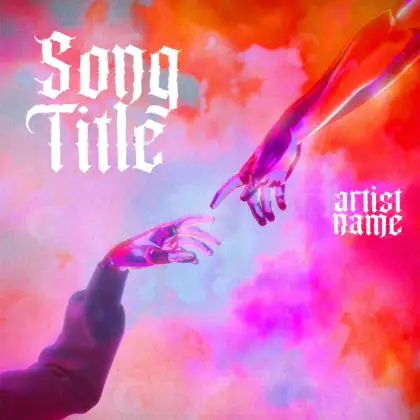 Music cover artwork “Red Hand”: hand and cloud, red tones