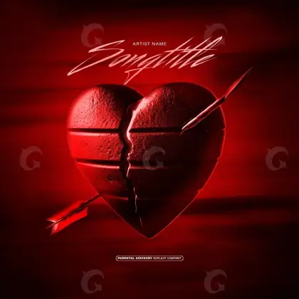 Premade cover art “Red Heart”: heart, red tones