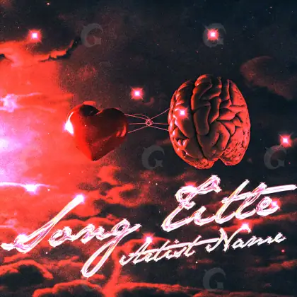 Portada para canción «Red Heart»: corazón y estrella; color rojo