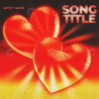 Premade cover art “Red Heart”: heart, red tones