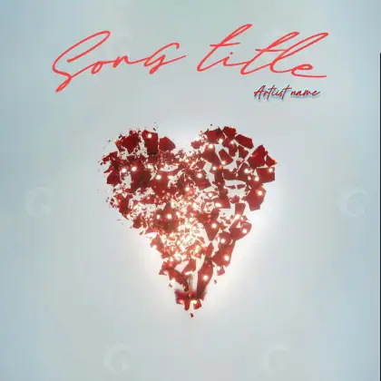 Premade cover art “Red Heart”: heart, red tones