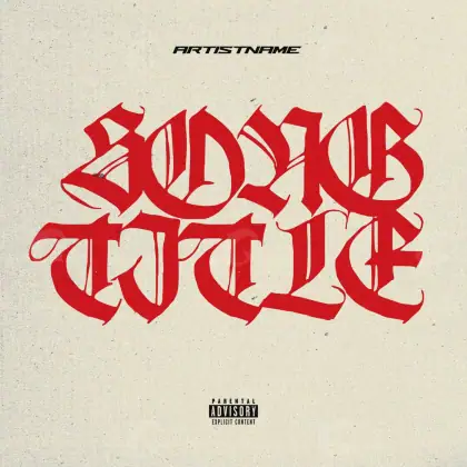 Arte de portada musical «Red Lettering»: tipografía; color rojo