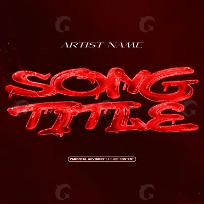 Portada para canción «Red Lettering»: tipografía y abstracción; color rojo