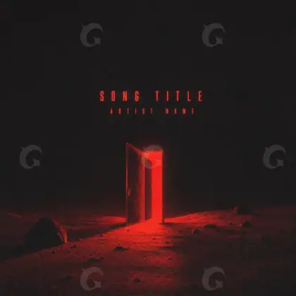 Premade cover art “Red Lettering”: lettering, red tones
