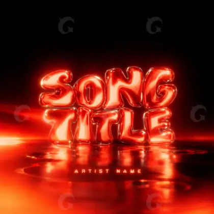 Готовая обложка для трека «Red Lettering»: типографика; палитра — красная