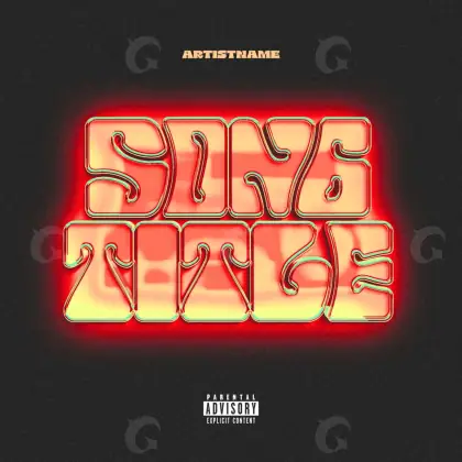 Portada para canción «Red Lettering»: tipografía y abstracción; color rojo