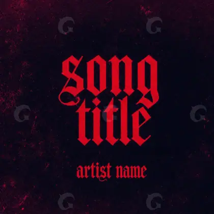 Premade cover art “Red Lettering”: lettering, red tones
