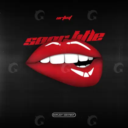 Готовая обложка для трека «Red Lips»: губы; палитра — красная