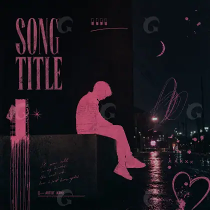 Music cover artwork “Red Man”: man and star, red tones