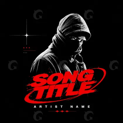 Portada para canción «Red Man»: hombre y ave; color rojo