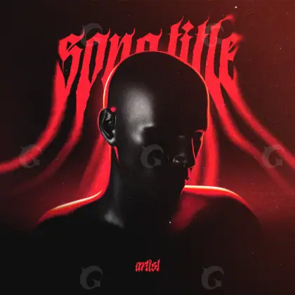 Music cover artwork “Red Man”: man and face, red tones