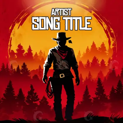 Portada prediseñada «Red Man»: hombre y bosque; color rojo