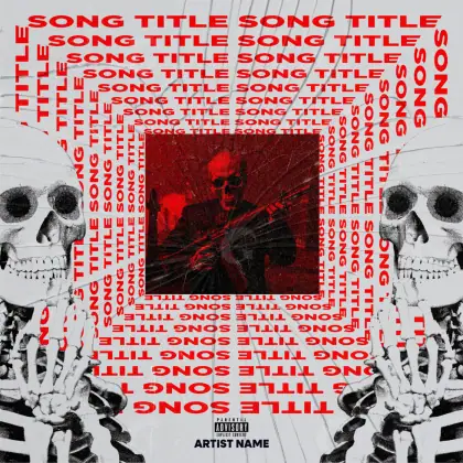 Music cover artwork “Red Man”: man and guitar, red tones