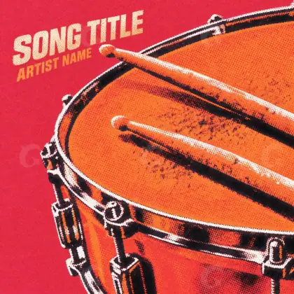 Готовая обложка для трека «Red Metal»: металл; палитра — красная