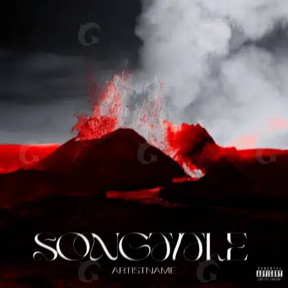 Portada prediseñada «Red Mountain»: montaña y nube; color rojo