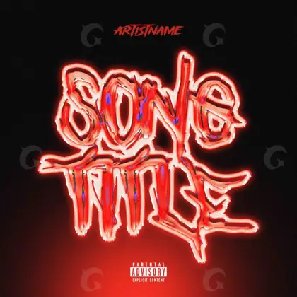 Album cover art “Red Neon”: neon, red tones