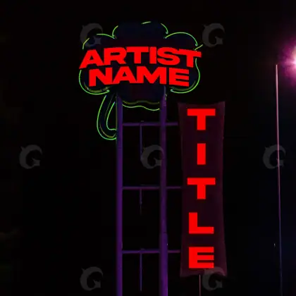 Premade cover art “Red Neon”: neon, red tones