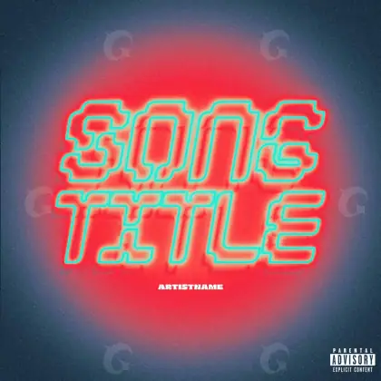 Music cover artwork “Red Neon”: neon, red tones