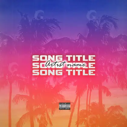 Music cover artwork “Red Palm”: palm and tree, red tones
