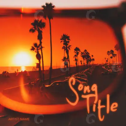 Music cover artwork “Red Palm”: palm and tree, red tones