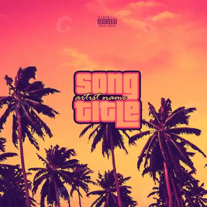 Album cover art “Red Palm”: palm and tree, red tones