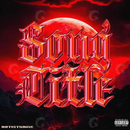 Album cover art “Red Planet”: planet and neon, red tones