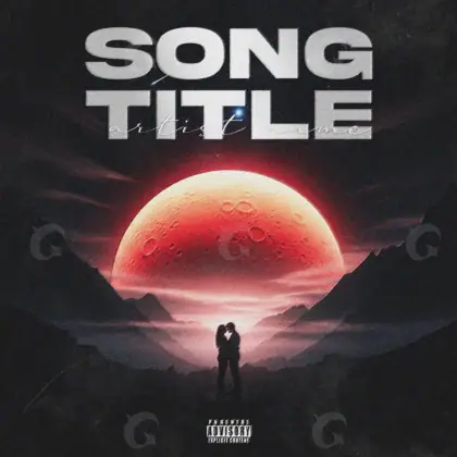 Album cover art “Red Planet”: planet and mountain, red tones