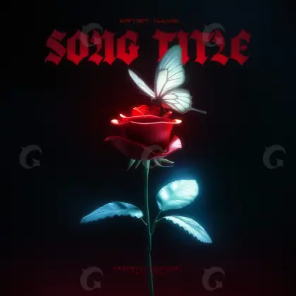 Premade cover art “Red Rose”: rose, red tones