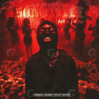 Arte de portada musical «Red Silhouette»: silueta y hombre; color rojo