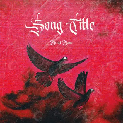 Album cover art “Red Silhouette”: silhouette and bird, red tones