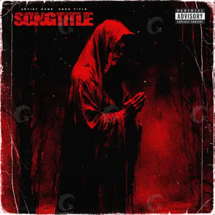 Готовая обложка для трека «Red Silhouette»: силуэт; палитра — красная