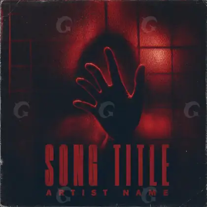 Premade cover art “Red Silhouette”: silhouette and hand, red tones